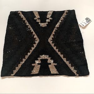 Forever 21 Gold and Black Sequin Mini Skirt